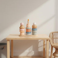 Wooden Dessert Stacker Colorful Pretend Cake Toy Fine Movement Skills