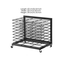 Rolling Art Rack Slanted Shelves Display Stand Rectangular