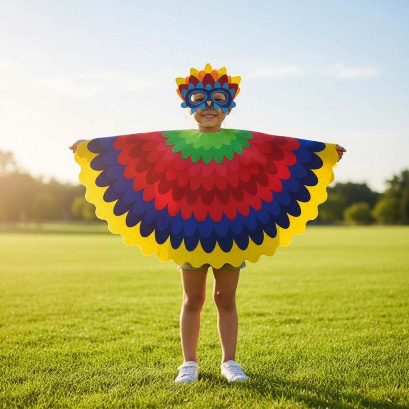 Parrot Cape Capelet Easy to Put on Parrot Costume Lightweight for Halloween