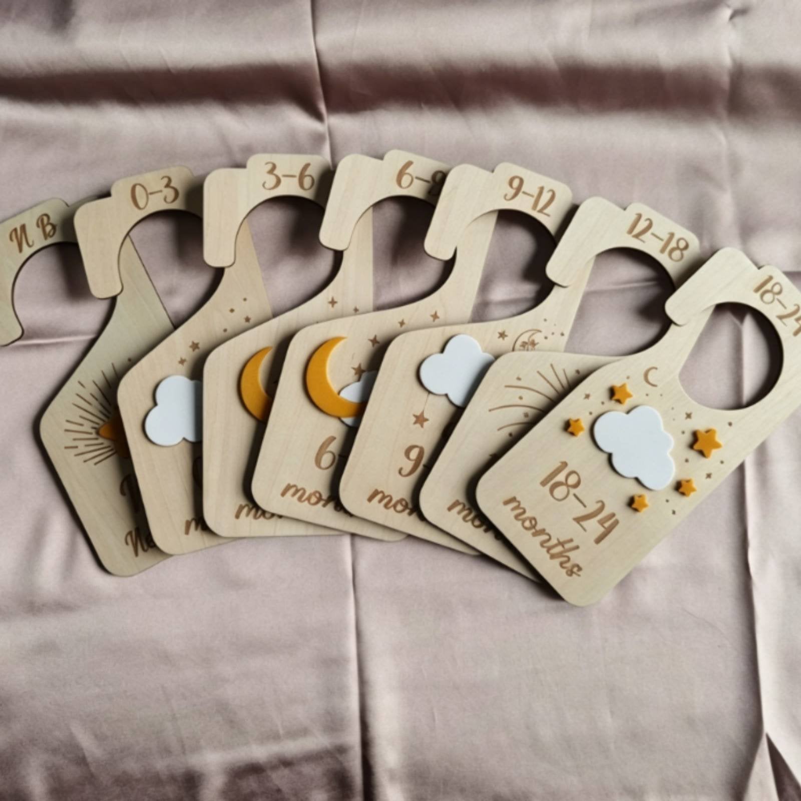 7 Pieces Wooden Baby Closet Divider Cute Nursery Design for Parents