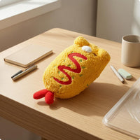Soft Creature Pen Holder Case Yellow School Storage Portable
