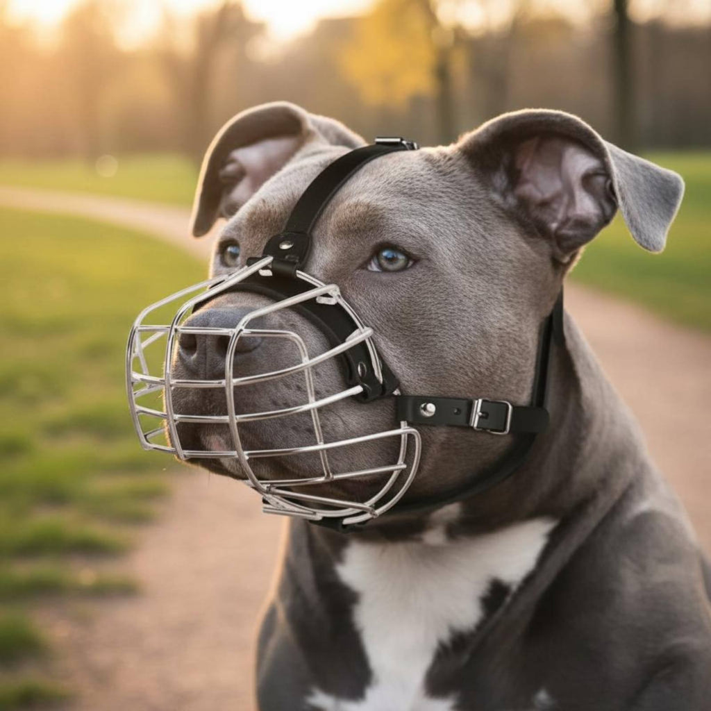 Metal Dog Muzzle Allows Panting Pet Gear Comfortable Padding