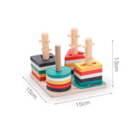 Wooden Shape-Matching Peg Toy Painted Wooden Peg Board Toy Logical Thinking