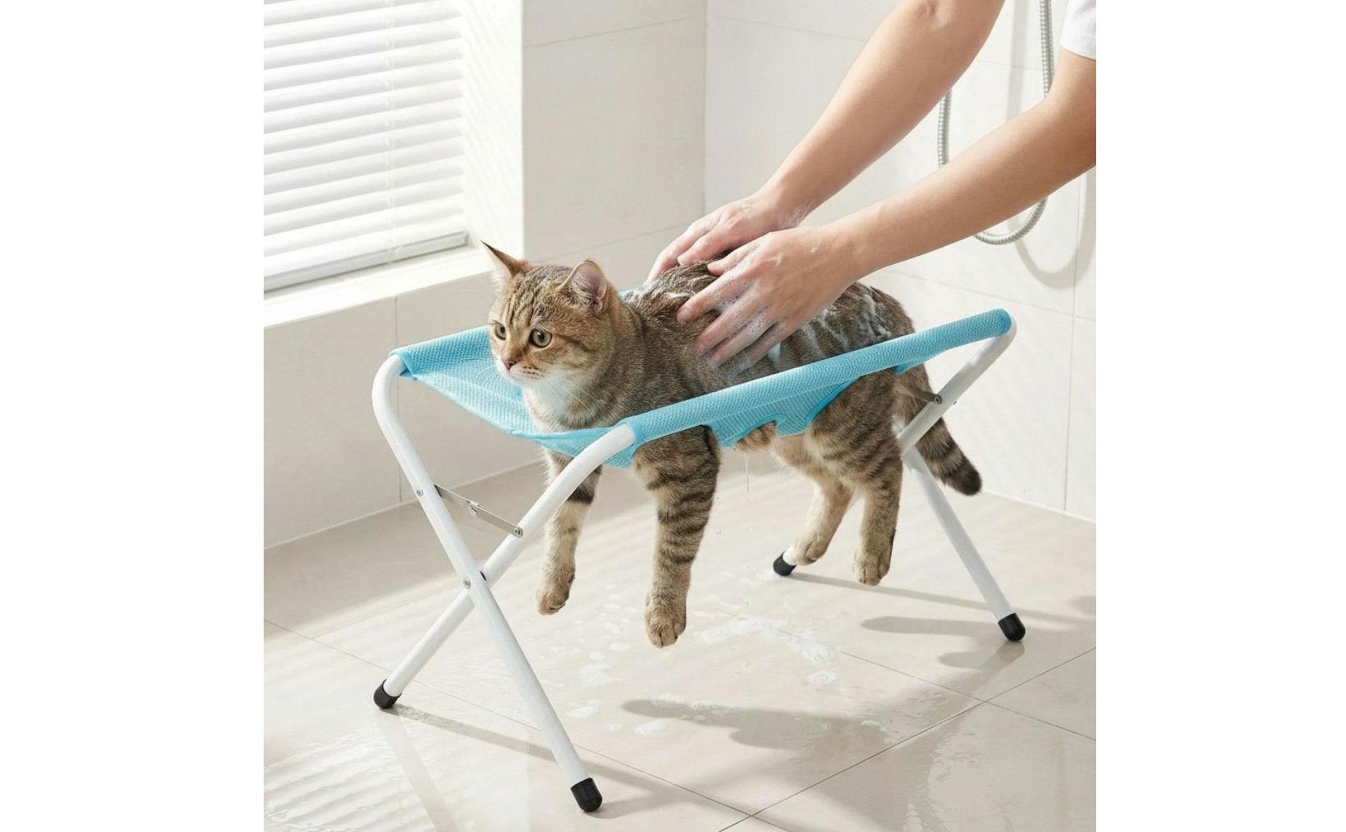 Pet Grooming Sling Anti Scratch Feline Bathing Sling Portable Foldable