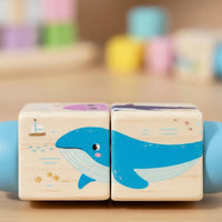 Wooden Rotating Game Cognitive Development Rotating Cube Game for Young Children