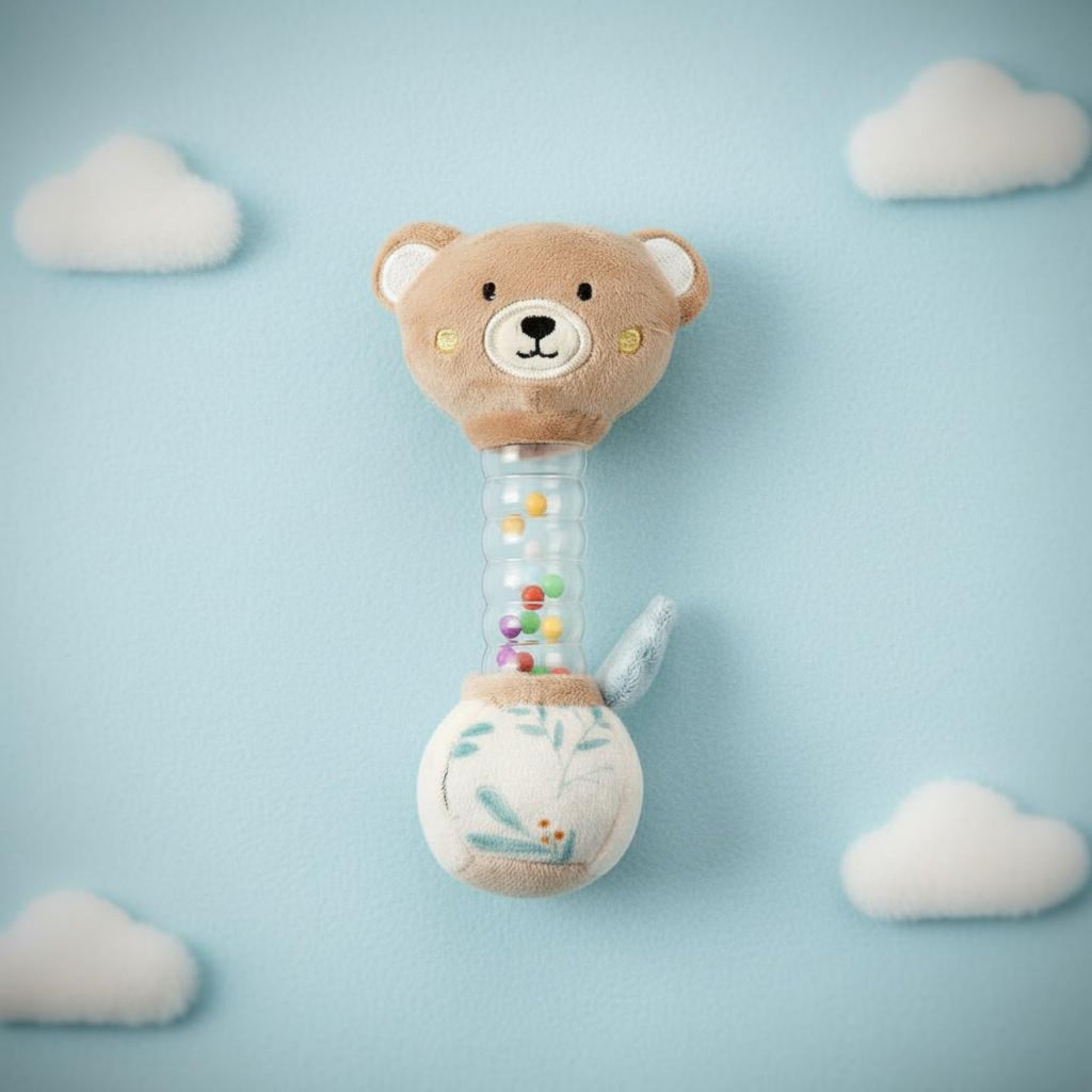 Sensory Grasp Rattle Easy to Hold Soft-Textured Baby Rattle Soft