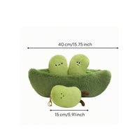 Peas in Pod Soft Toy Embroidered Pea Pod Soft Toy Green