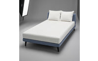 OB11 Doll Bed Blue-Gray 1:12 Scale Dollhouse Bed Upholstered