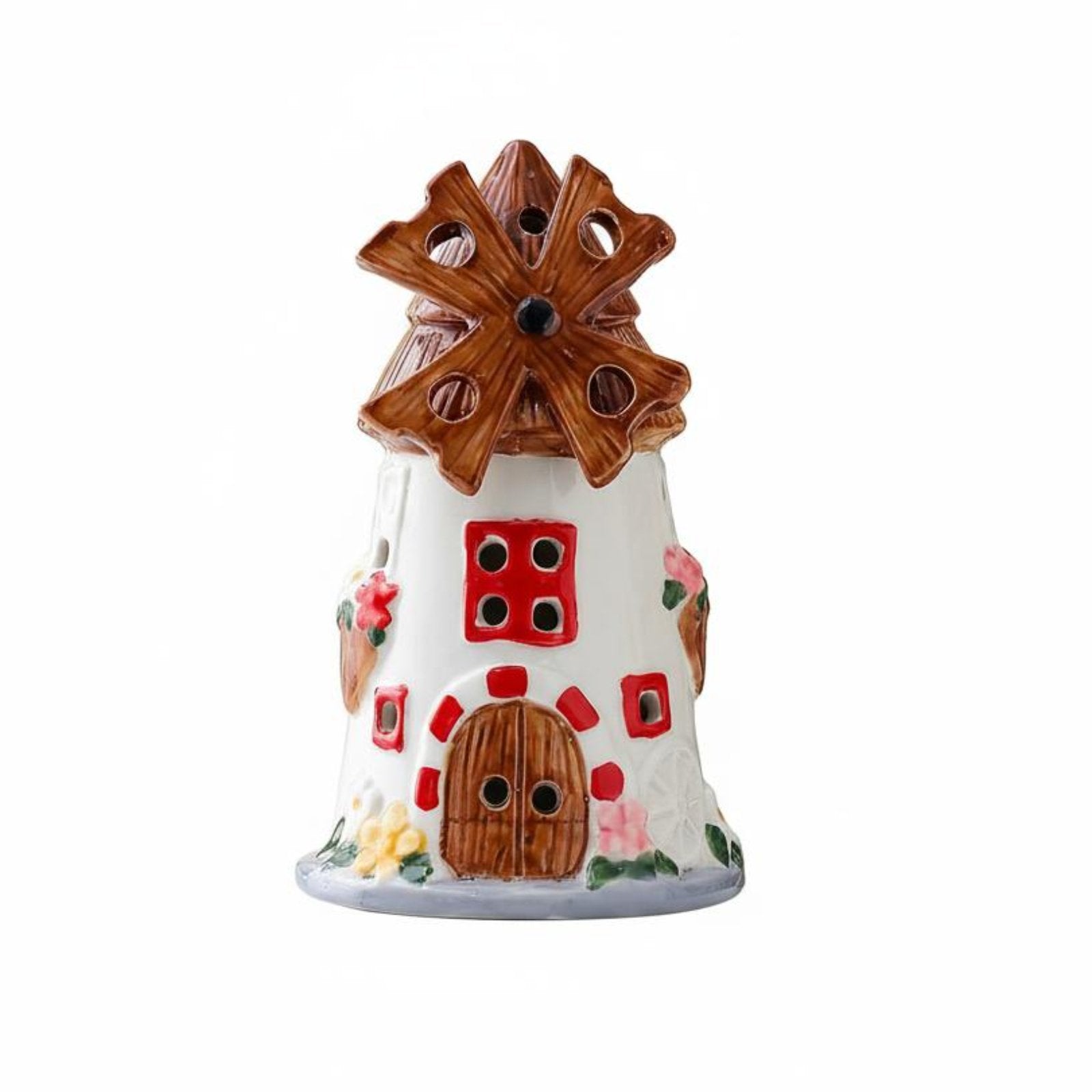 Windmills House Night Light Great Gift Idea Ceramic Windmills Lamp Decorative Cute Cottage Table Lamp for Children, Bedroom, Bedside, Study Room