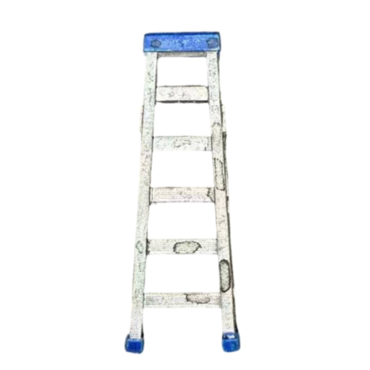 Miniature Step Ladder Weathered Ladder Model with Rungs Textured Diorama Accessory for Dioramas, Workshop Scenes