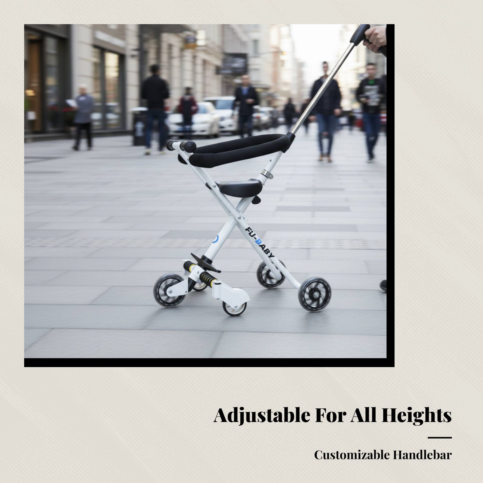 Outdoor Stroller for Older Children, Foldable, Lightweight, PU Leather, High Landscape
