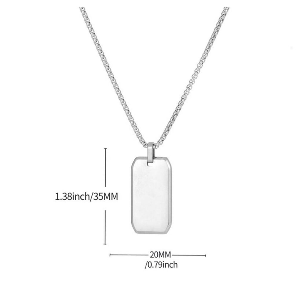 Mirror Finish Dog Pendant Necklace Beveled Trim Fashion Jewelry Low Maintenance