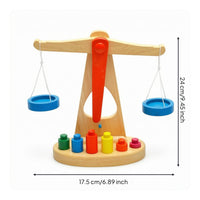 Wooden Balance Toy Comparison Freestanding Balance Scale Toy Math Learning