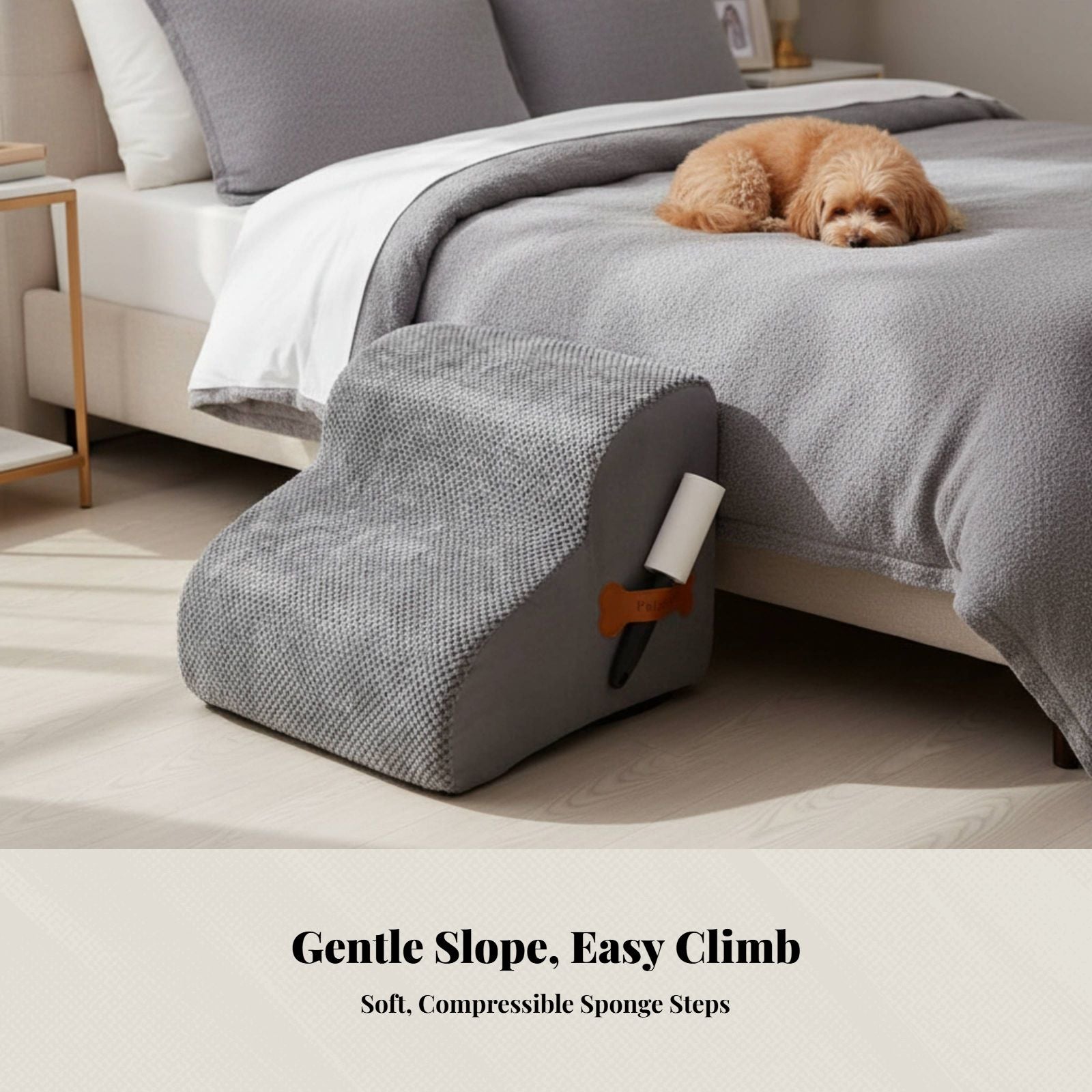 Dog Stairs, Pet Ramp for Puppy, firm Foam, Non-Slip, Sofa Couch Chair