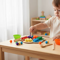 Flower Color Sorting Toy Fine Movement Skills Development Color Matching Toy Rainbow Bead Sorting Set Screen-Non-Digital Fun