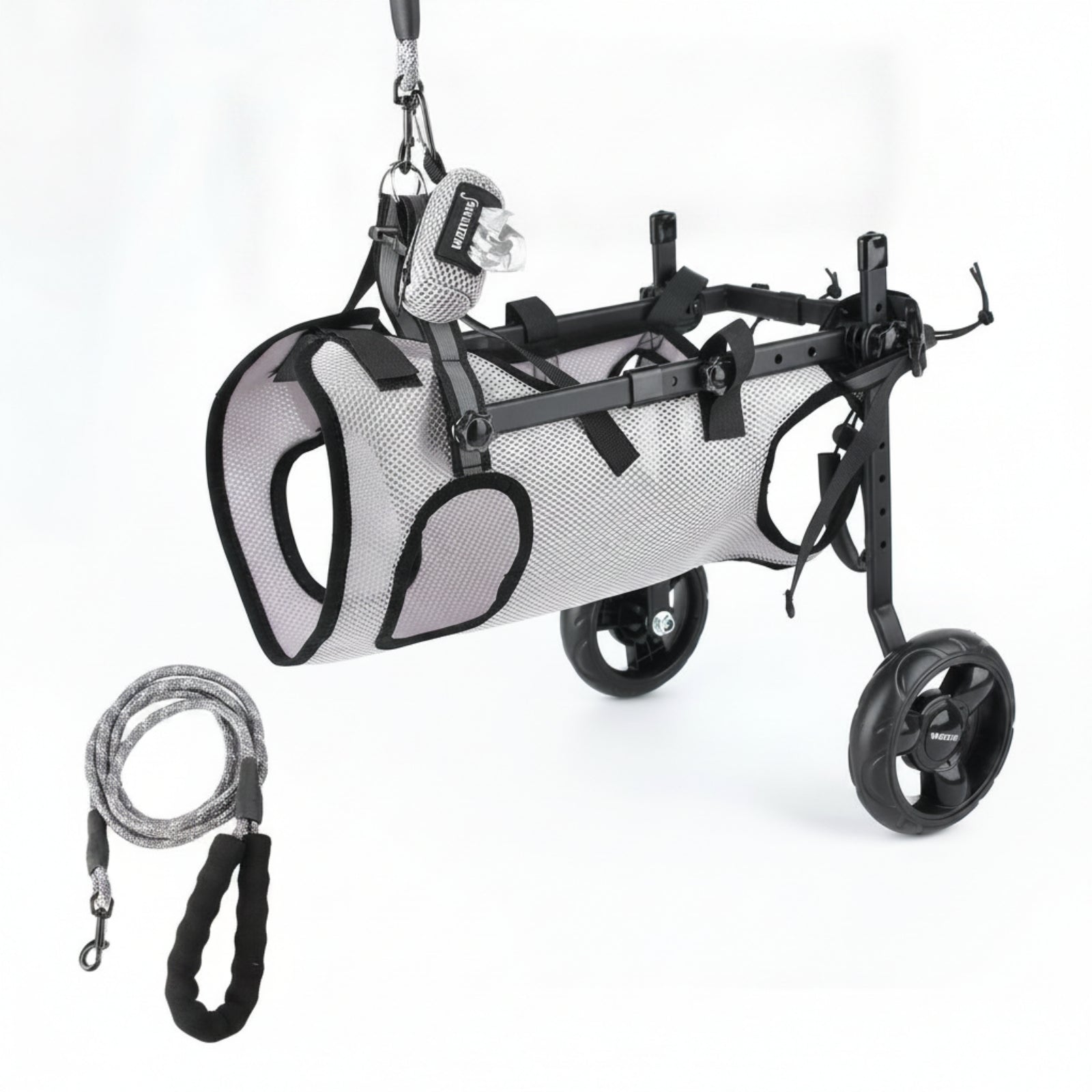 Adjustable Dog Wheelchair Mesh Textile Dog Wheelchair Support Cart Harness-Style