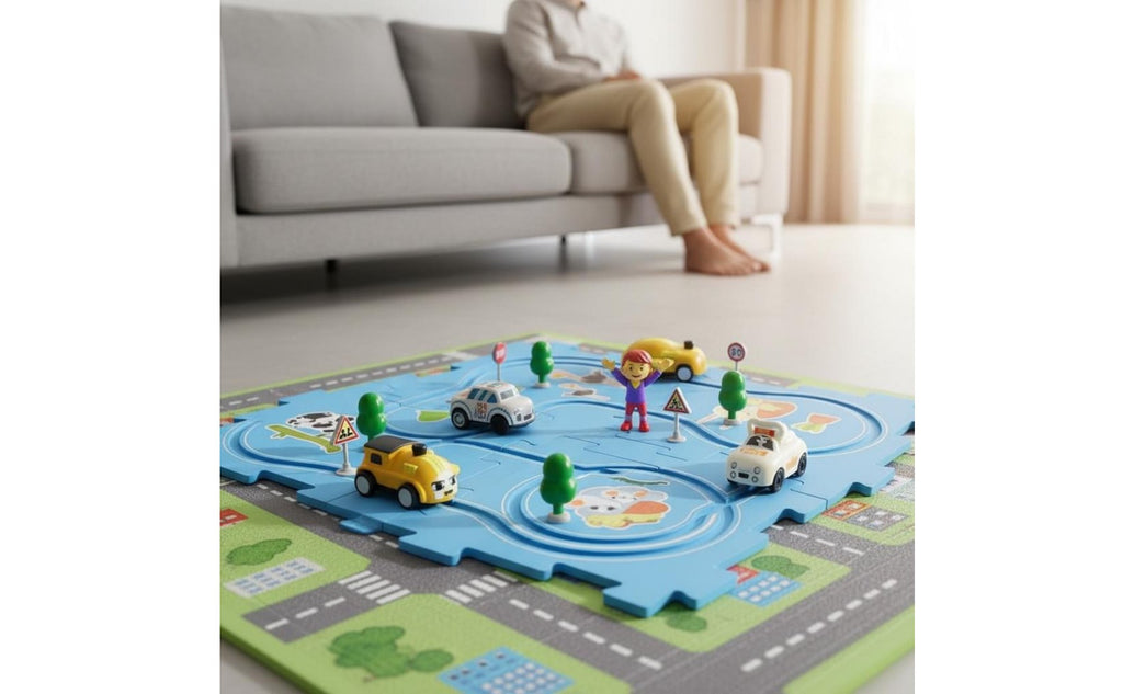 Electric Car Track Playset ABS Material DIY Race Track Assembly Set for Boys