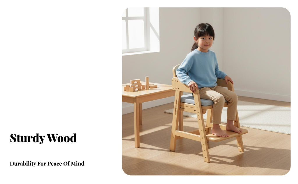 Adjustable Wooden Learning Chair Grows with Your Child for Preschoolers, Parents