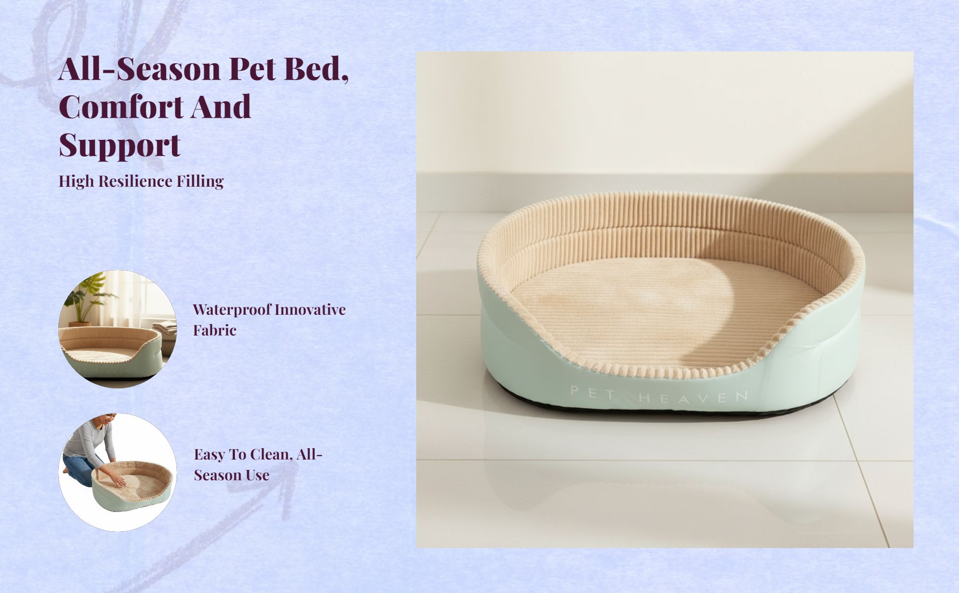 Removable washable dog bed