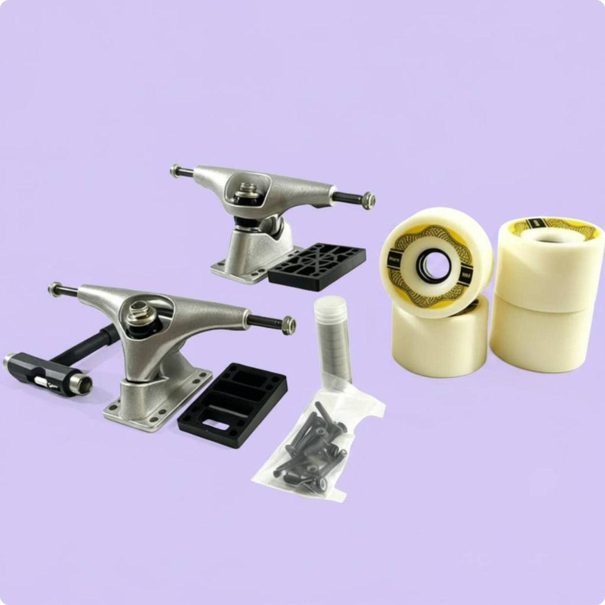 Board-Surfing Skateboard Truck Bracket Kit Axle Shafts Front and Rear Bracket