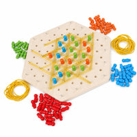 Triangular Cord Lattice Game Educational Wooden Triangle Board Game