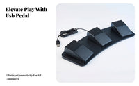 USB Foot Pedal Controller Ergonomic Design 3-Pedal Foot Switch High Precision