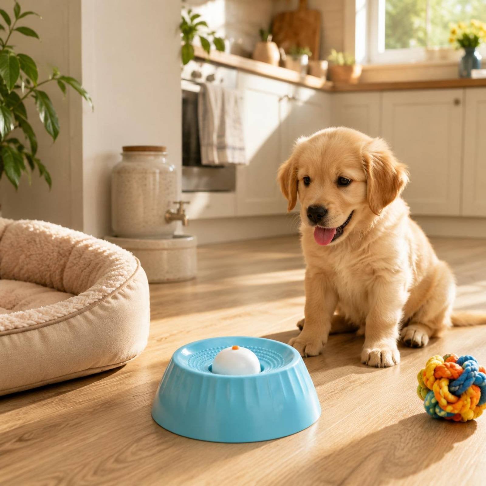 Anti Spill Pet Bowl Splash-Proof Slow Drink Pet Bowl Non-Slip for Home, Cats