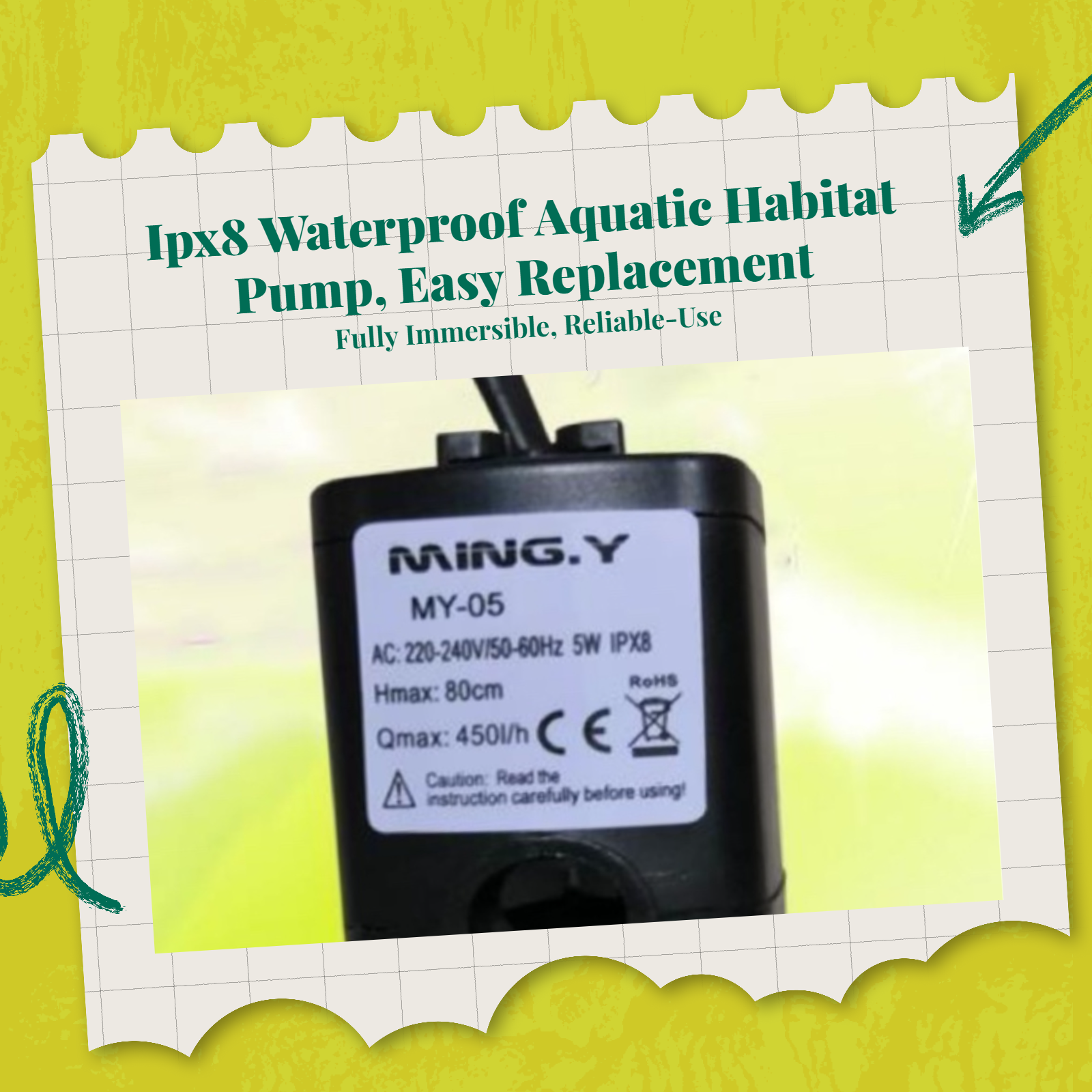 High-lift aquarium submersible pump