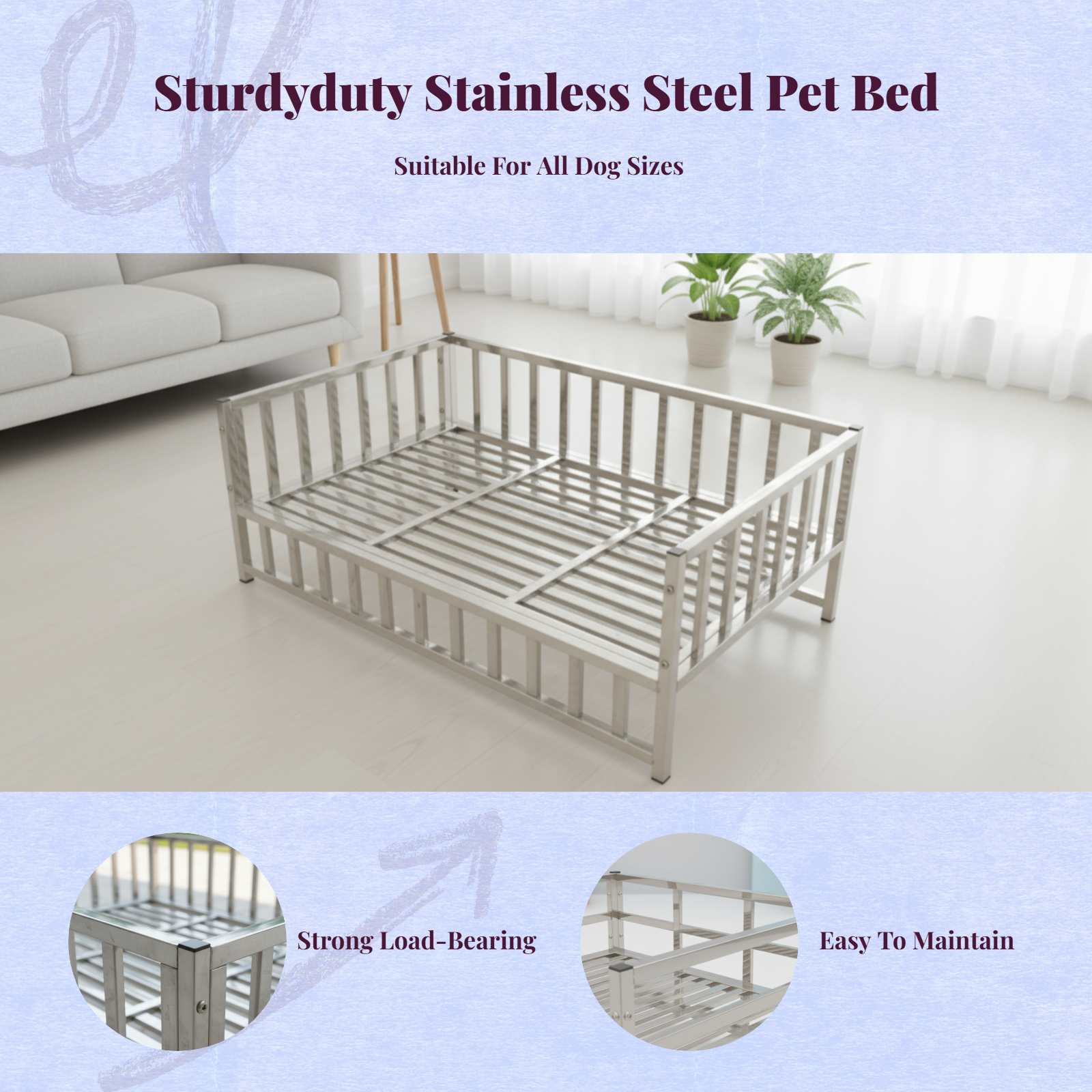 Stainless steel dog bed mesh