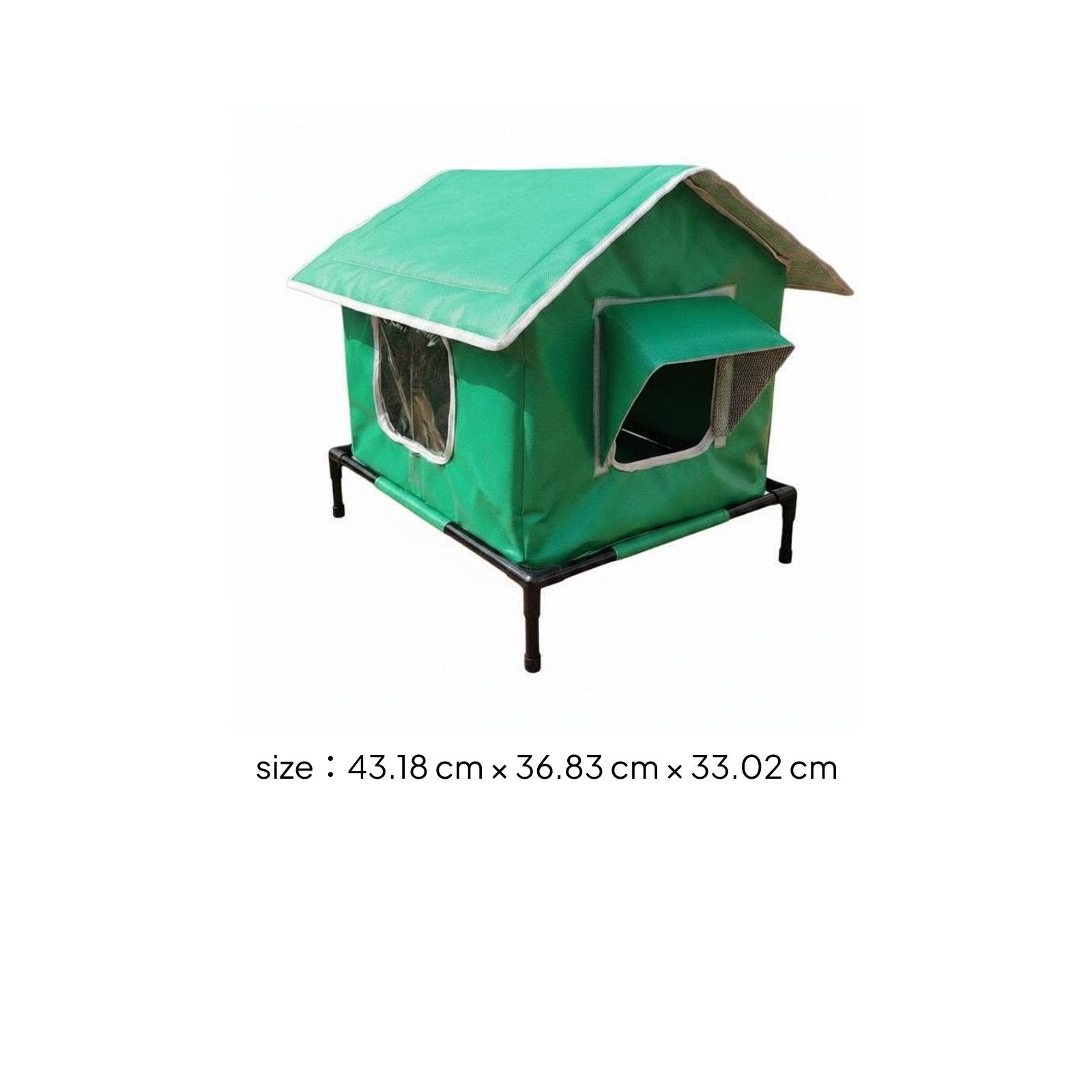 Waterproof Dog Kennel Moisture-Proof Outdoor Cat Shelter Stable Iron Frame