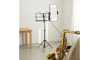 Saxophone Phone Holder Hands-Unrestricted Alto Baritone Saxophone Phone Holder Alto Sax Lyre Mount Adjustable View Secure
