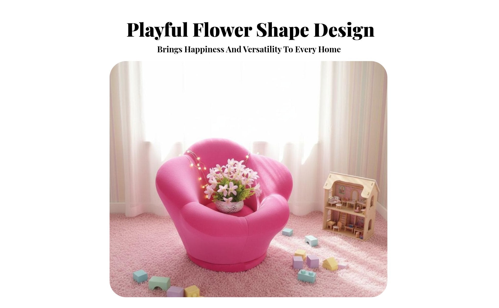 Flower-Shaped Seat leaf-shaped Backrest Plush Single-Person Chair Princess aesthetic No Assembly Required for children, Teens