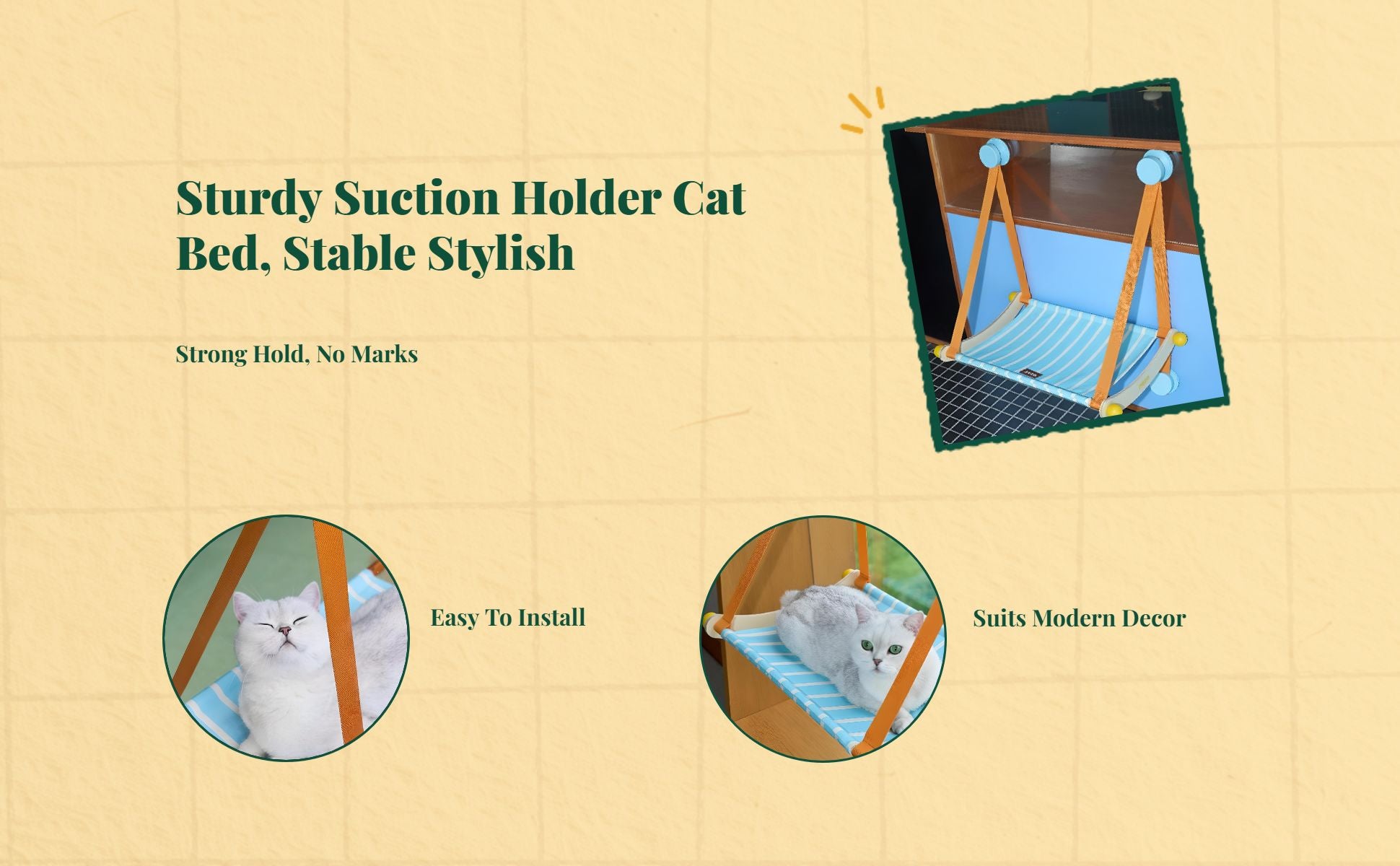 Suction cat window perch, breathable bed