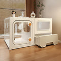 Integrated Feline Enclosure Panoramic View Pet Playpen Secure Locks for Indoors