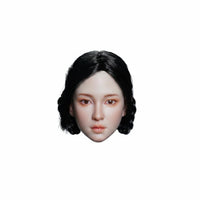 1/6 Female Head Piece Realistic Face Female Figure Head Braided Hair
