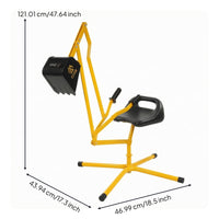 Sit-in Digger Toy Yellow Metal Frame Manual Digger Toy Low Base for Children