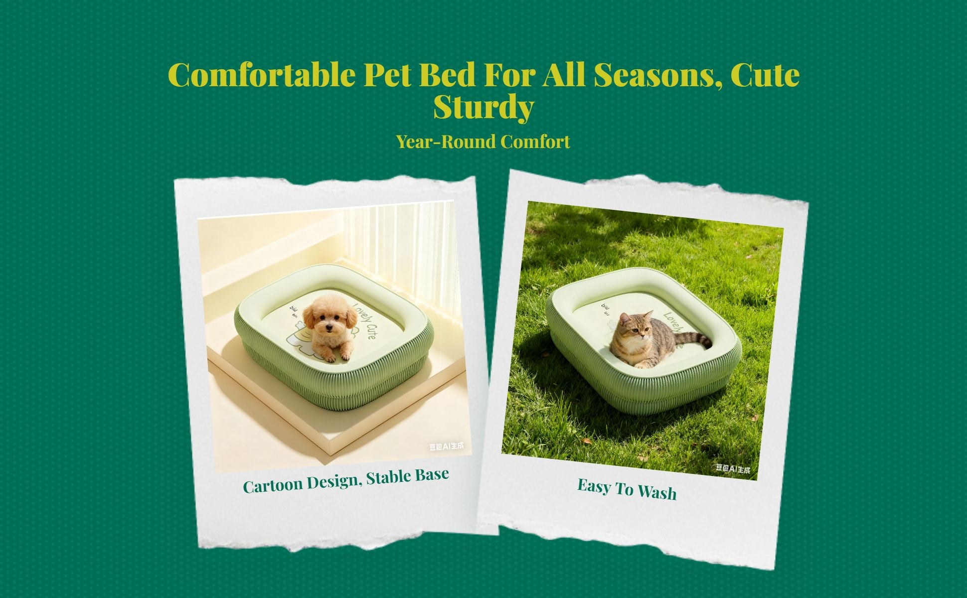 Dog Bed, cleanable Removable Cover, sturdy Abrasion-Resistant comfortable Pet Den for Small Breeds, Suitable for All Seasons