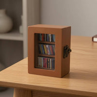 Wooden Bookshelf Ornament Three Shelves Mini Bookshelf Cabinet Rectangular Home Decor