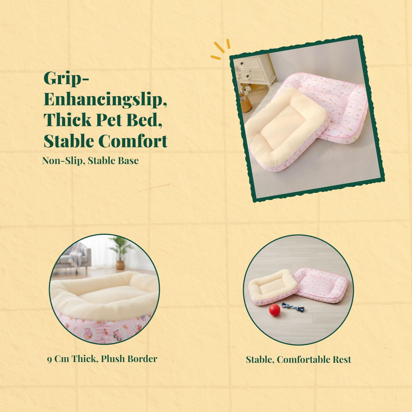 Dog Bed Washable cover Soft pad for crates