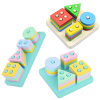 Educational Shape-Matching Toy Insertable Peg Peg-Mounted Shape Pieces Toy