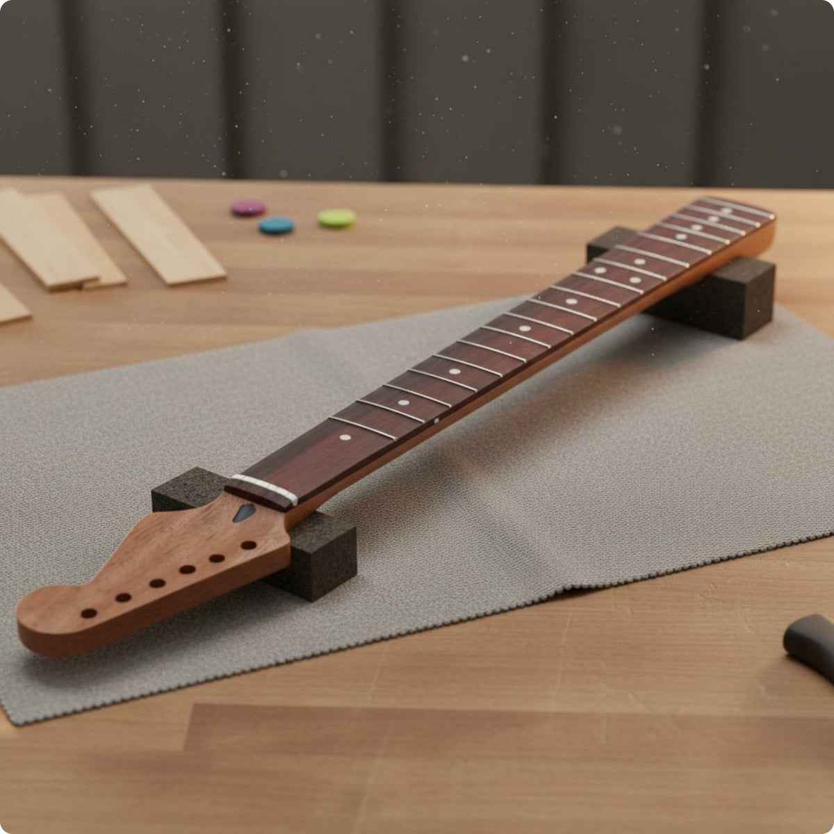 ST6X Electric Guitar Neck Long-Lasting Build Hardwood Guitar Neck Polished
