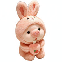 Tea Pig Plushie Cute Design Pig Plushie Cuddly for Bedroom, Girls, Couples