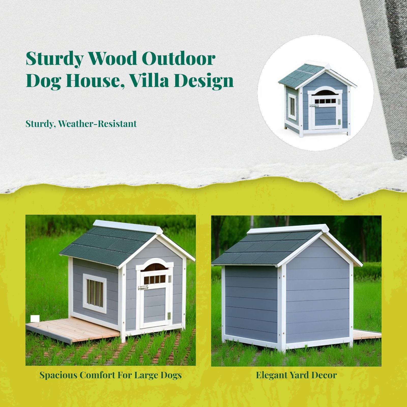 Waterproof insulated wood dog house