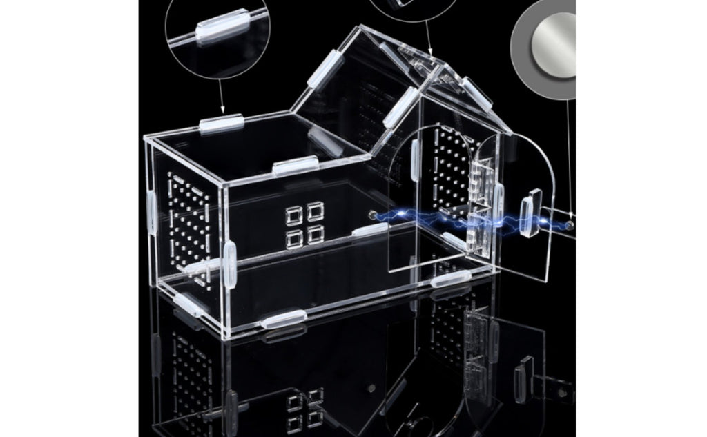 Clear Acrylic Amphibian House 360 Degree View Ventilated Reptile Habitat