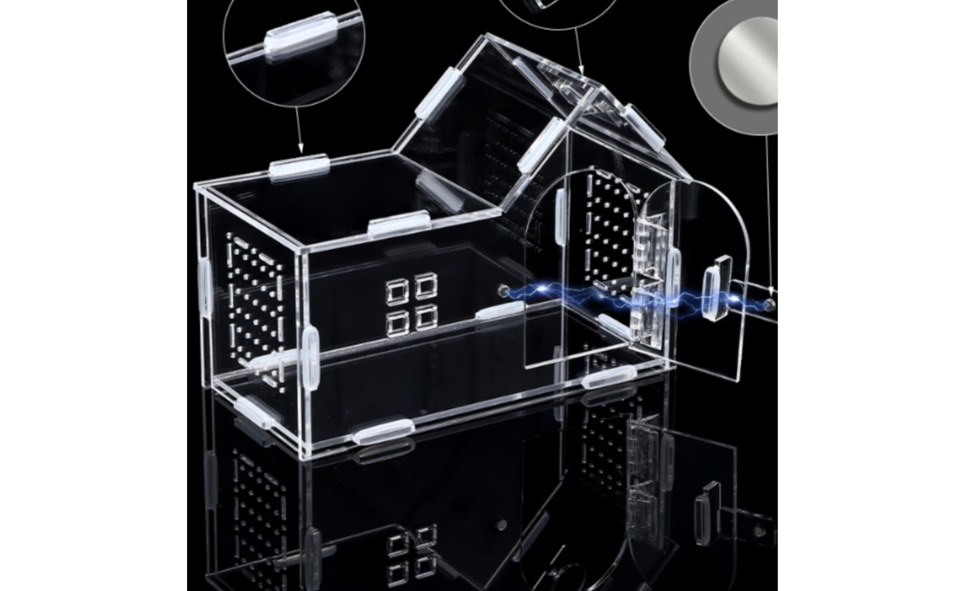 Clear Acrylic Amphibian House 360 Degree View Ventilated Reptile Habitat
