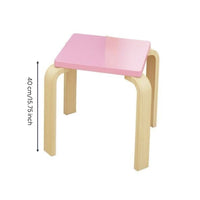 Pink Seat Stool Wood Kids Stool Smoothly Finish Children's Furniture