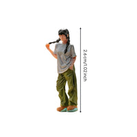 1/64 Miniature Woman Figurine Realistic Scene Props Female Miniature Figure
