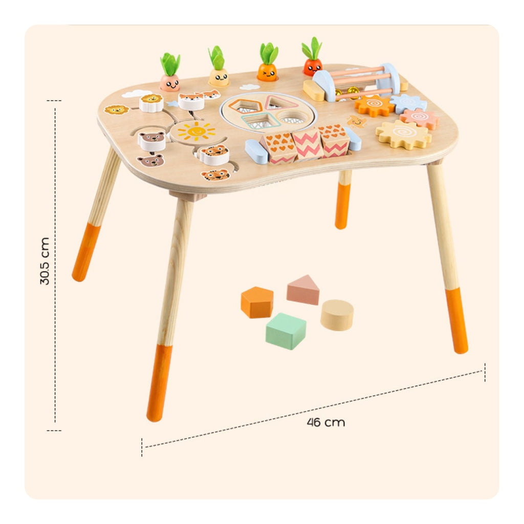 Wooden Activity Table Children's Lumber Young Child Busy Table Rounded Corners Young Child Activity Center for Infants