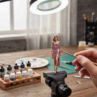 Fashion Pose Figurine Detailed Clothing Miniature Girl Figurine Facial Features