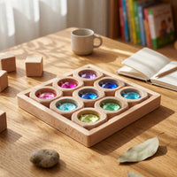 Wooden Light-Play Toy Compact Grid Wooden Stacking Blocks Educational
